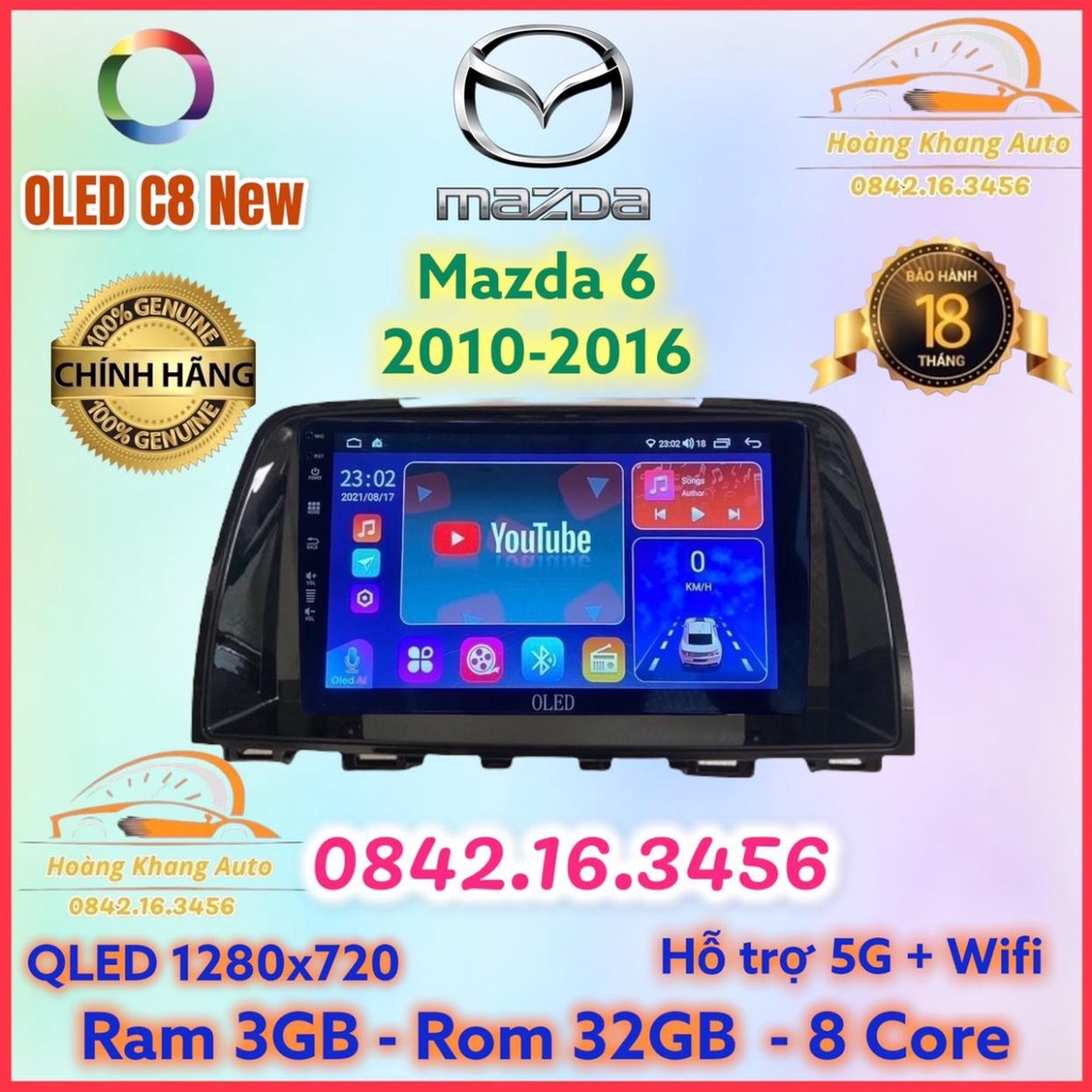 Màn hình android OLED C8 New theo xe Mazda 6 2010 - 2016  kèm dưỡng và jack nguồn zin theo xe .