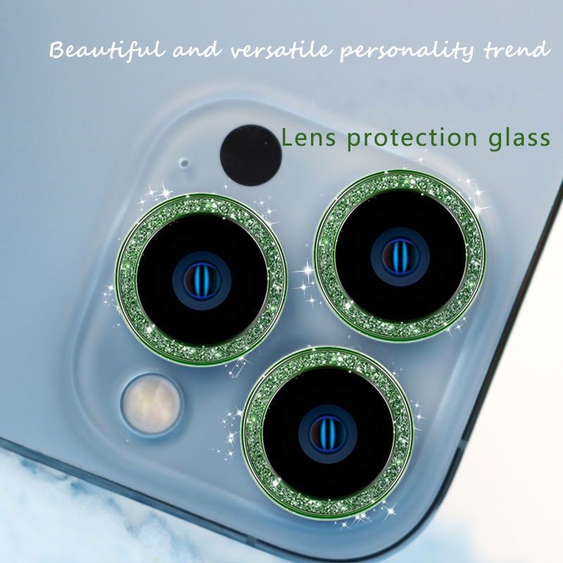 bộ 3 dán camera nhũ xanh rêu iphone 12 pro max / 13 / 13 mini / 13 pro / 13 pro max chuẩn đẹp