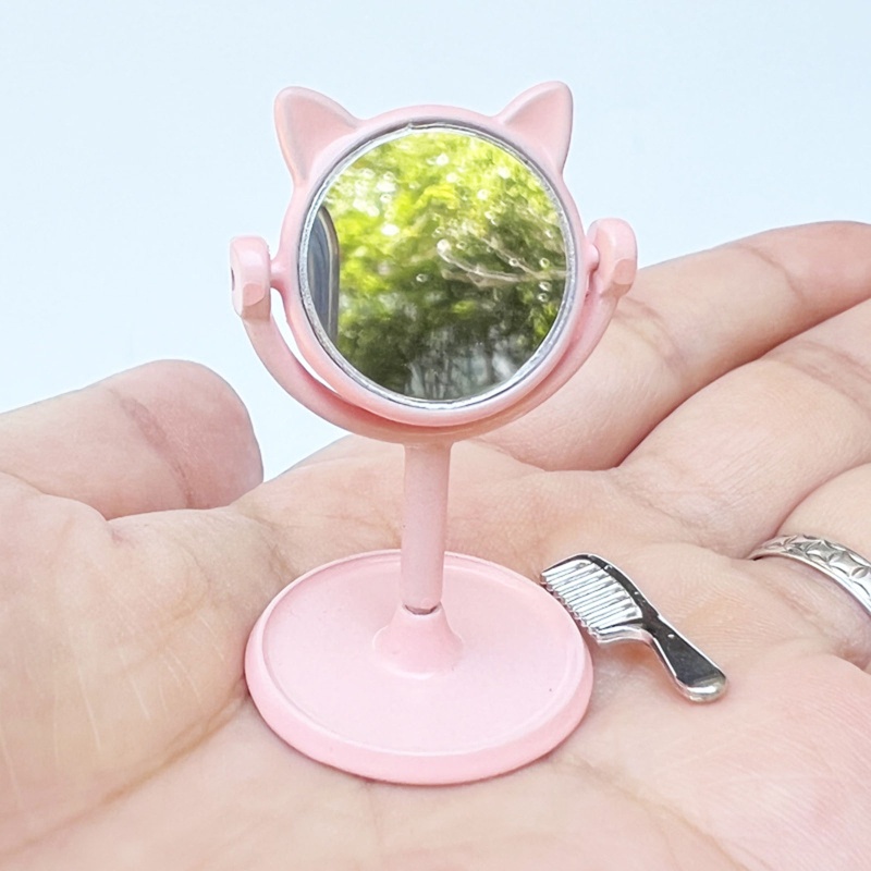 Bộ Lược Và Gương Mini Trang Trí Nhà Búp Bê DIY 1 12