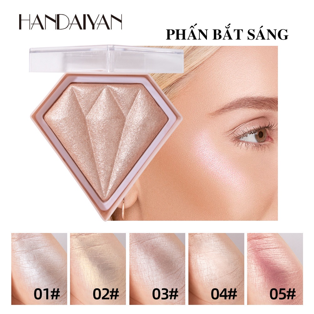 Phấn Highlight Bắt Sáng HANDAIYAN Diamond Glow Lấp Lánh Tiện Dụng Chất Lượng Cao 8g C1