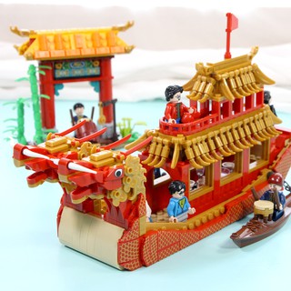 Đồ chơi Lắp ghép Mô hình Dragon Boat Race SY 1525 Lễ hội đua thuyền rồng