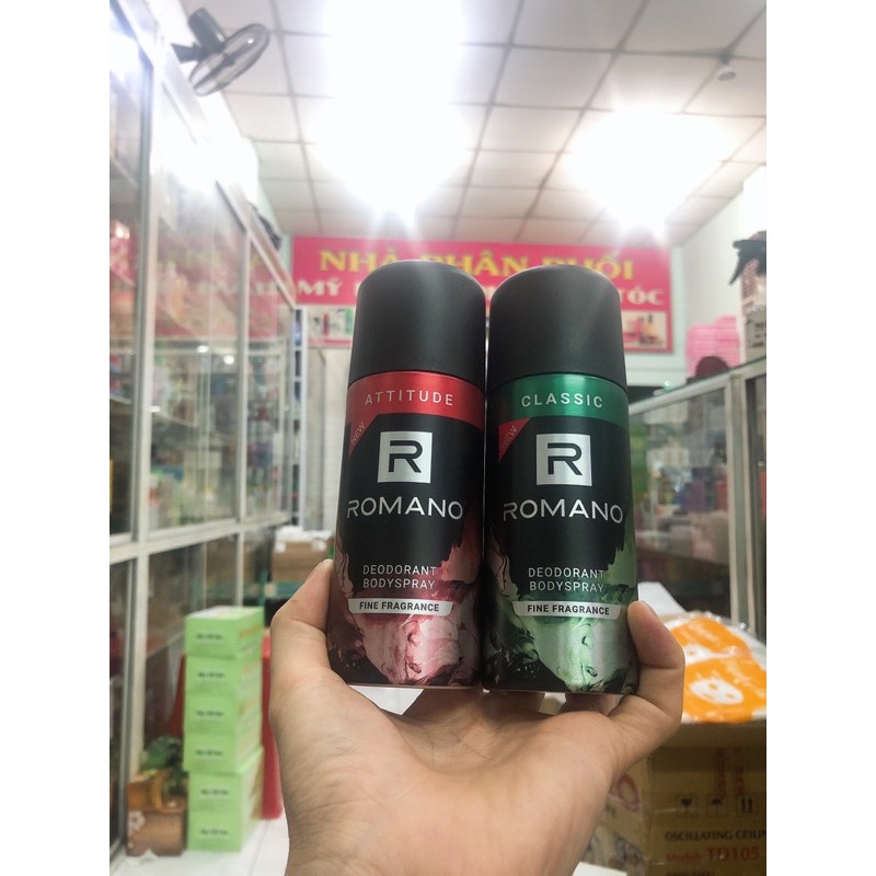 Xịt khử mùi toàn thân Romano 150ml