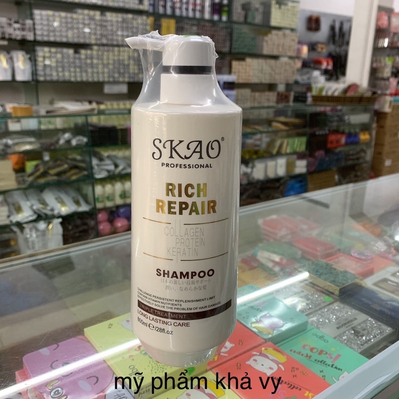 Bộ Dầu Gội Xả SKAO RICH REPAIR Cao Cấp Thơm Mềm Mượt 800mlx2