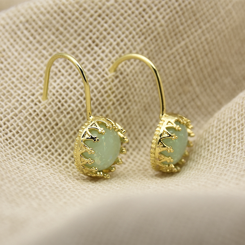 Khuyên tai vàng đính đá phong cách cổ điển thanh lịch dành cho nữ