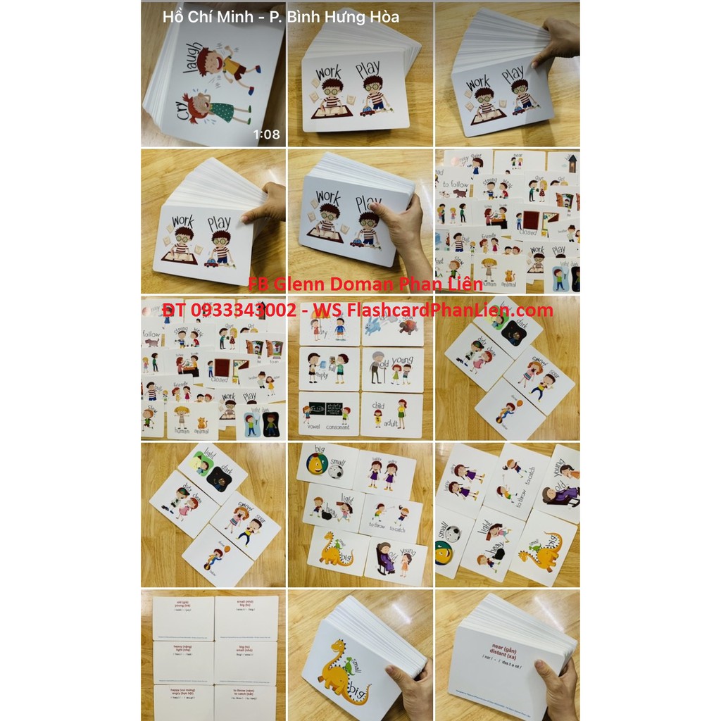 Thẻ Bìa Cứng Flashcard Tiếng Anh Trái Nghĩa