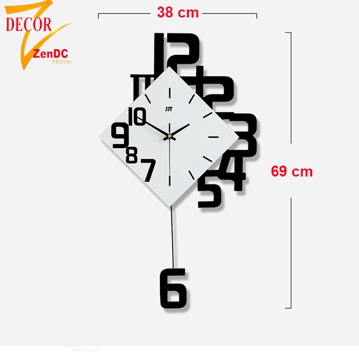 Đồng hồ treo tường QUẢ LẮC nghệ thuật phong cách châu âu, thiết kế mới lạ - DC004