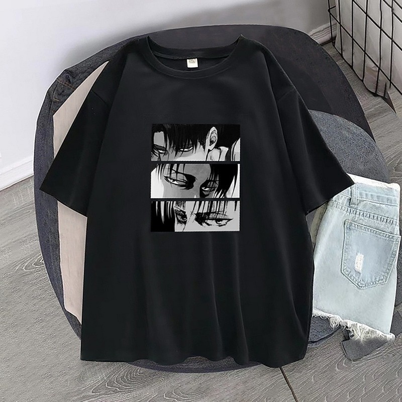 Áo thun Nhật Bản Anime Attack on Titan Gothic T-shirt Quá khổ Thời trang dạo phố