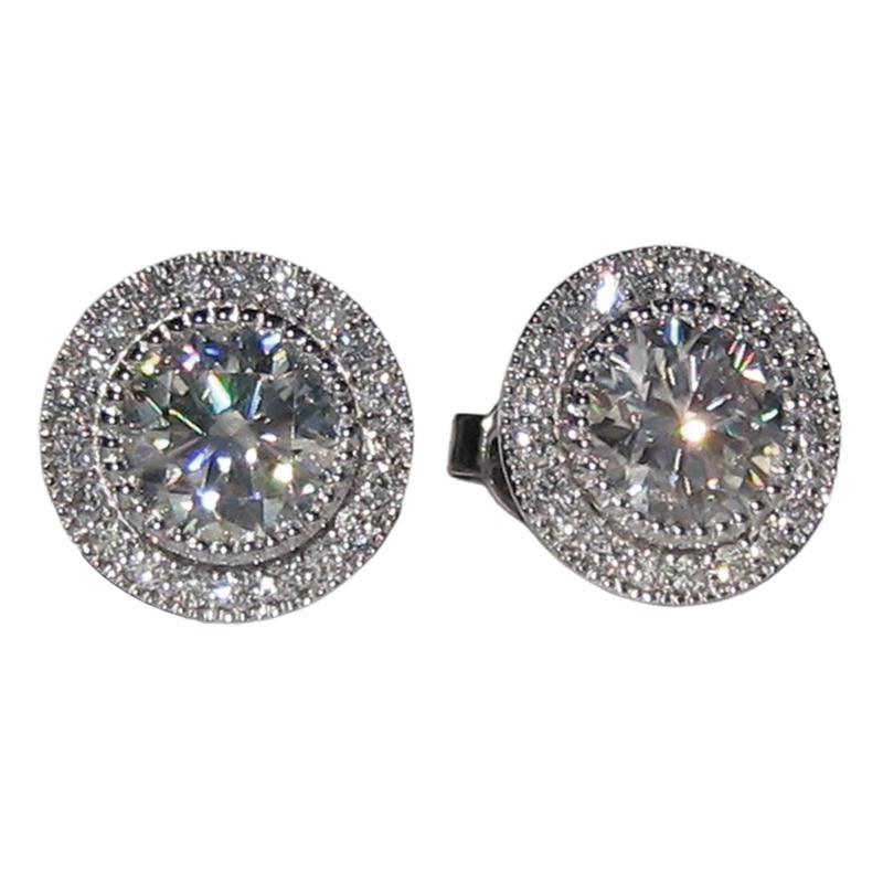 Khuyên tai đính đá giả phong cách thanh lịch thời trang cho nữ