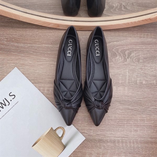 Giầy búp bê nữ, nơ xoắn xinh (FREESHIP - ẢNH THẬT), Chất da mềm, lót êm | BigBuy360 - bigbuy360.vn