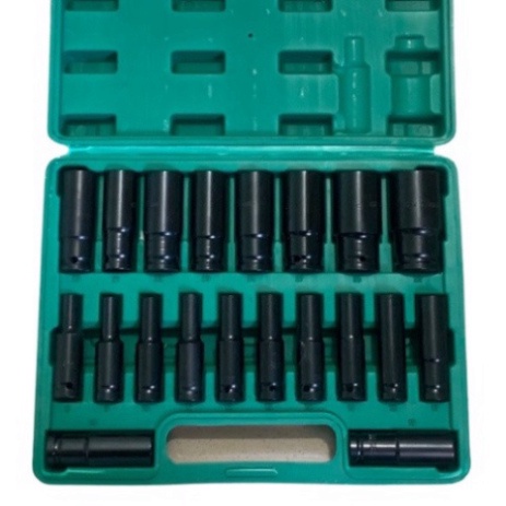 Bộ Khẩu dài 20 Món Dùng Cho Máy Siết Bulong 8mm-32mm - Hàng Cao Cấp Chống Han Rỉ Chống Vỡ