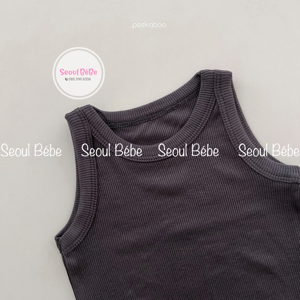 Bodysuit gân lạnh ICE sát nách cho bé 5-11kg hãng Peekaboo hè 2022