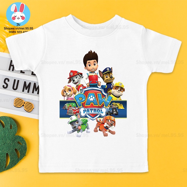 Áo thun Đội chó cứu hộ Paw Patrol cho bé - Hình in cute sắc nét