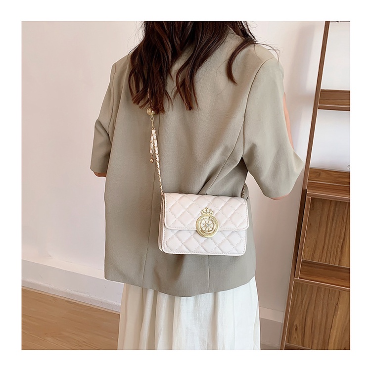 Túi đeo chéo JASMIN NOIR họa tiết caro dây xích thời trang cho nữ