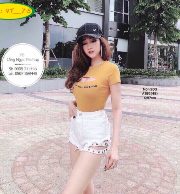Quần đục lổ 2 bên vải kaki