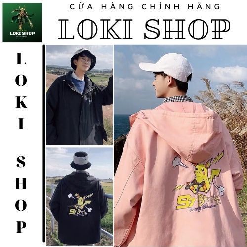 Áo Khoác Dù Chống Nắng dành cho nam nữ và cặp đôi LOKI SHOP Có 3 Màu PIKa Chiến , Unisex Form Rộng Jacket Ulzzang