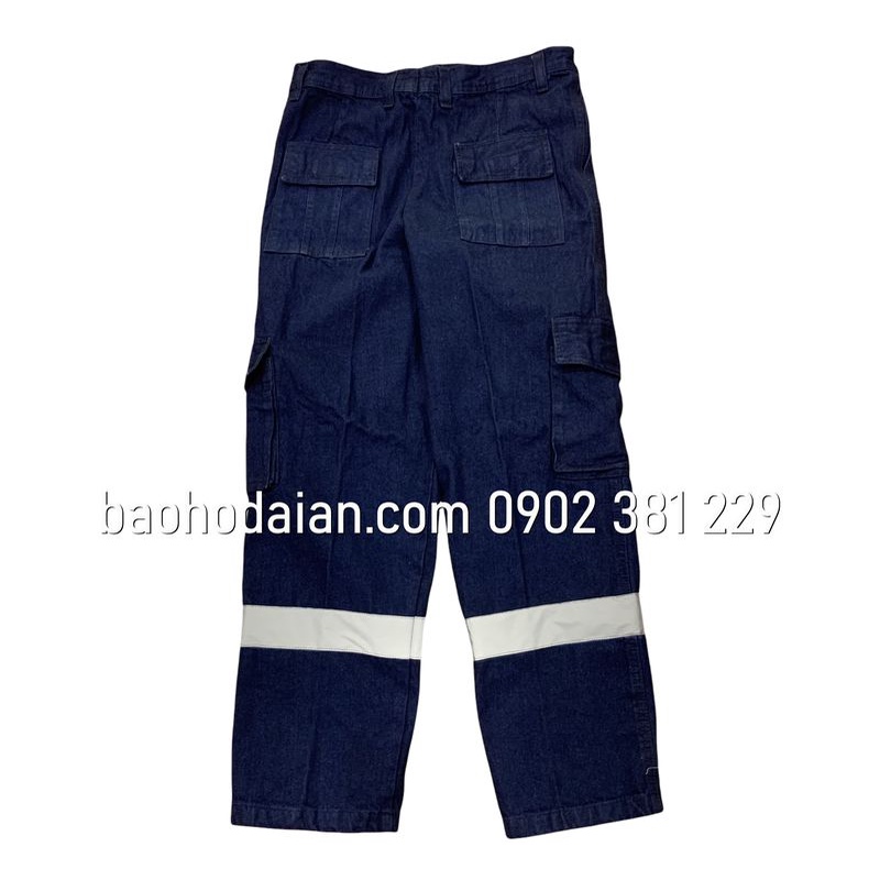 Quần jean túi hộp phản quang xám 2 ống chân