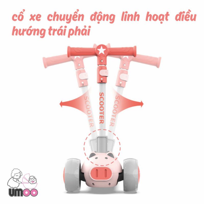 [CHÍNH HÃNG POMO] XE CHÒI SCOOTER HEO 2021