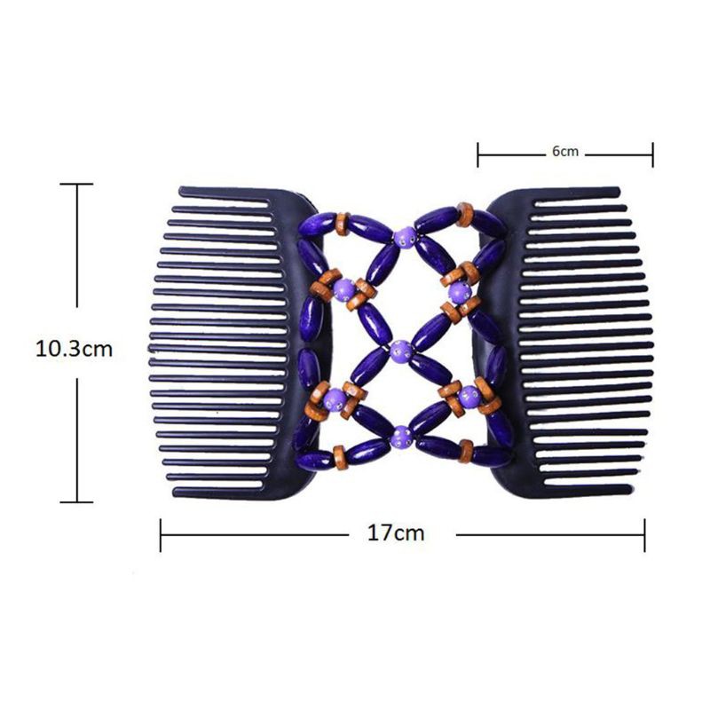 Kẹp tóc răng lược dày phối cườm cổ điển cho nữ