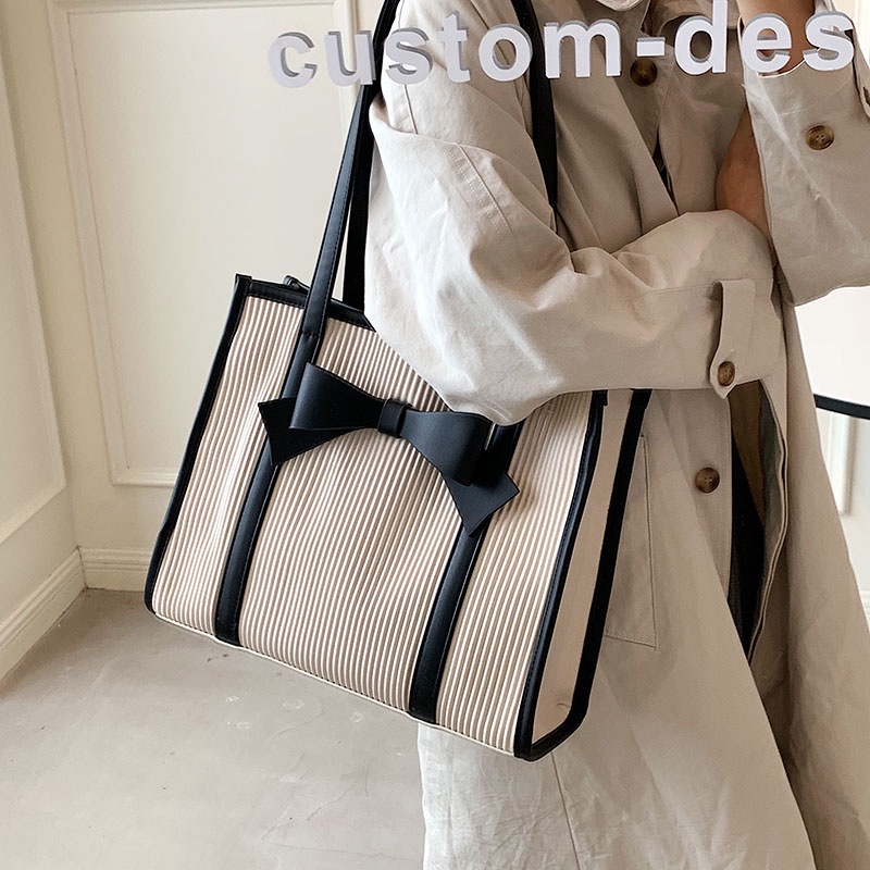 Túi đeo vai IELGY cỡ lớn đính nơ thời trang đơn giản cho nữ