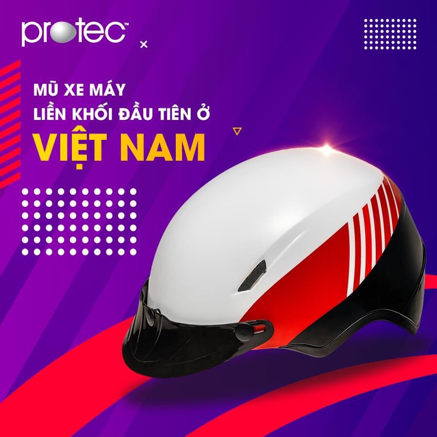 Mũ bảo hiểm đi xe máy Protec SIÊU NHẸ chỉ 350gram