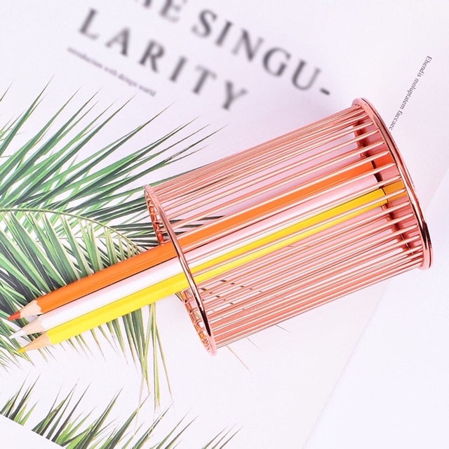 Ống cắm bút rose gold decor nhiều mẫu