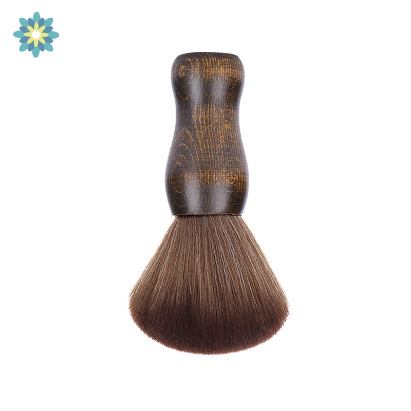 Chổi phủi tóc dính trên cổ tay cầm bằng gỗ tiện dụng cho tiệm cắt tóc