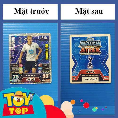 [1 thẻ] Thẻ cầu thủ bóng đá Poca Match Attax ngôi sao, đội trưởng 2011 - 2012, 2012 - 2013 2nd nhăn, xước nhẹ như ảnh