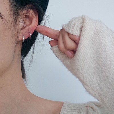 Khuyên Tai Tròn Đính Đá Zircon Thời Trang Hàn Quốc