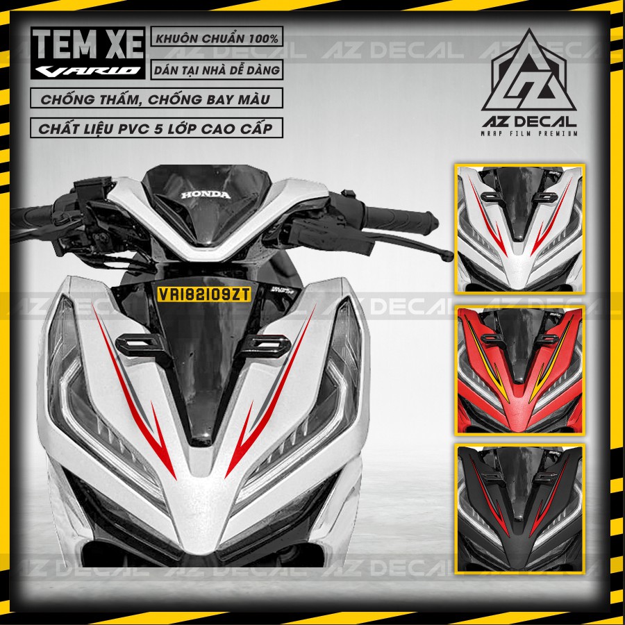 Tem Dán Xe Honda Vario Tem Chỉ | VR182109ZT | Chất Liệu Decal PVC Cắt Khuôn Sẵn, Chống Thấm Nước