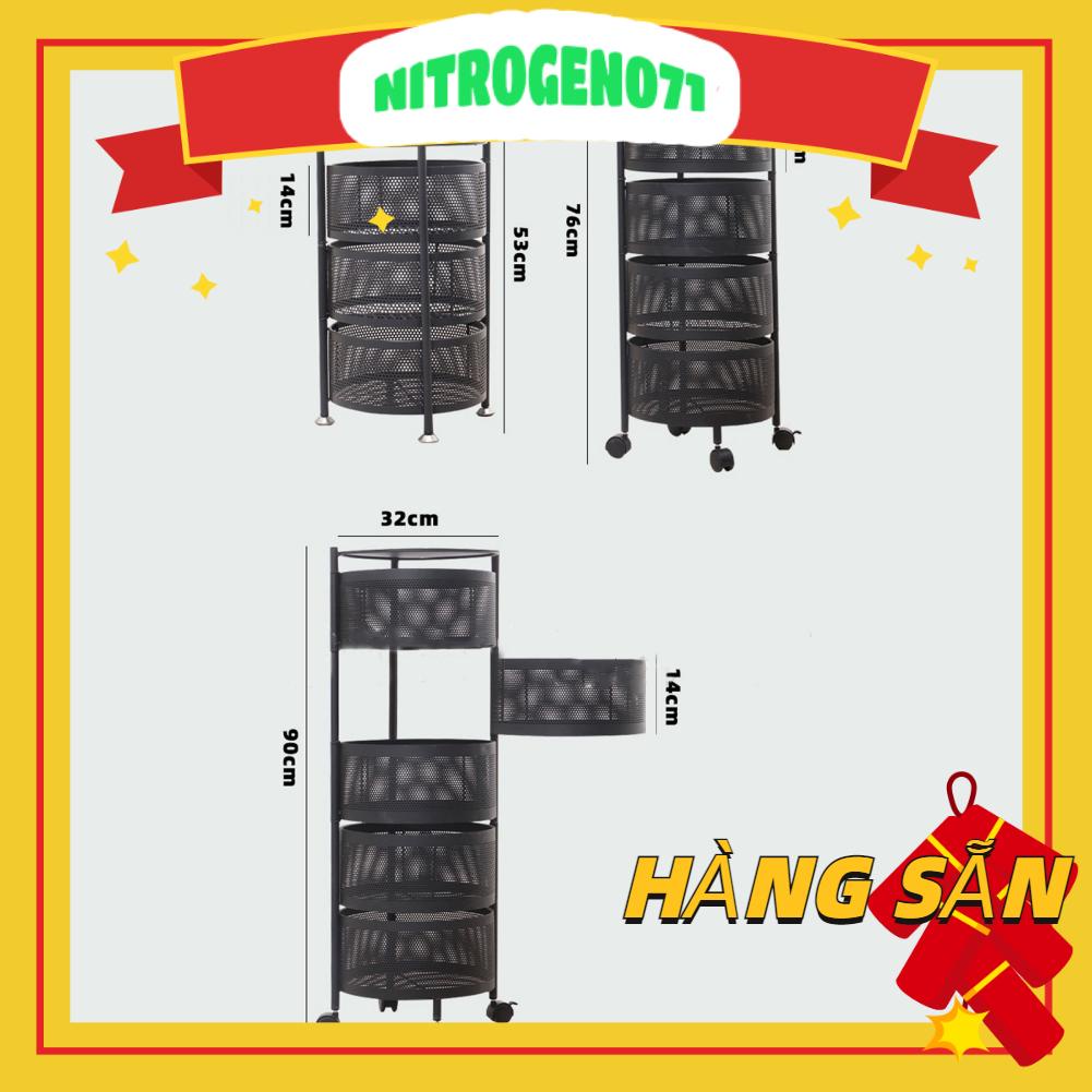 Nitrogen071 Kệ lưu trữ xoay Giá đỡ sức chứa lớn Nhiều tầng hình tròn có thể tháo rời cho nhà bếp