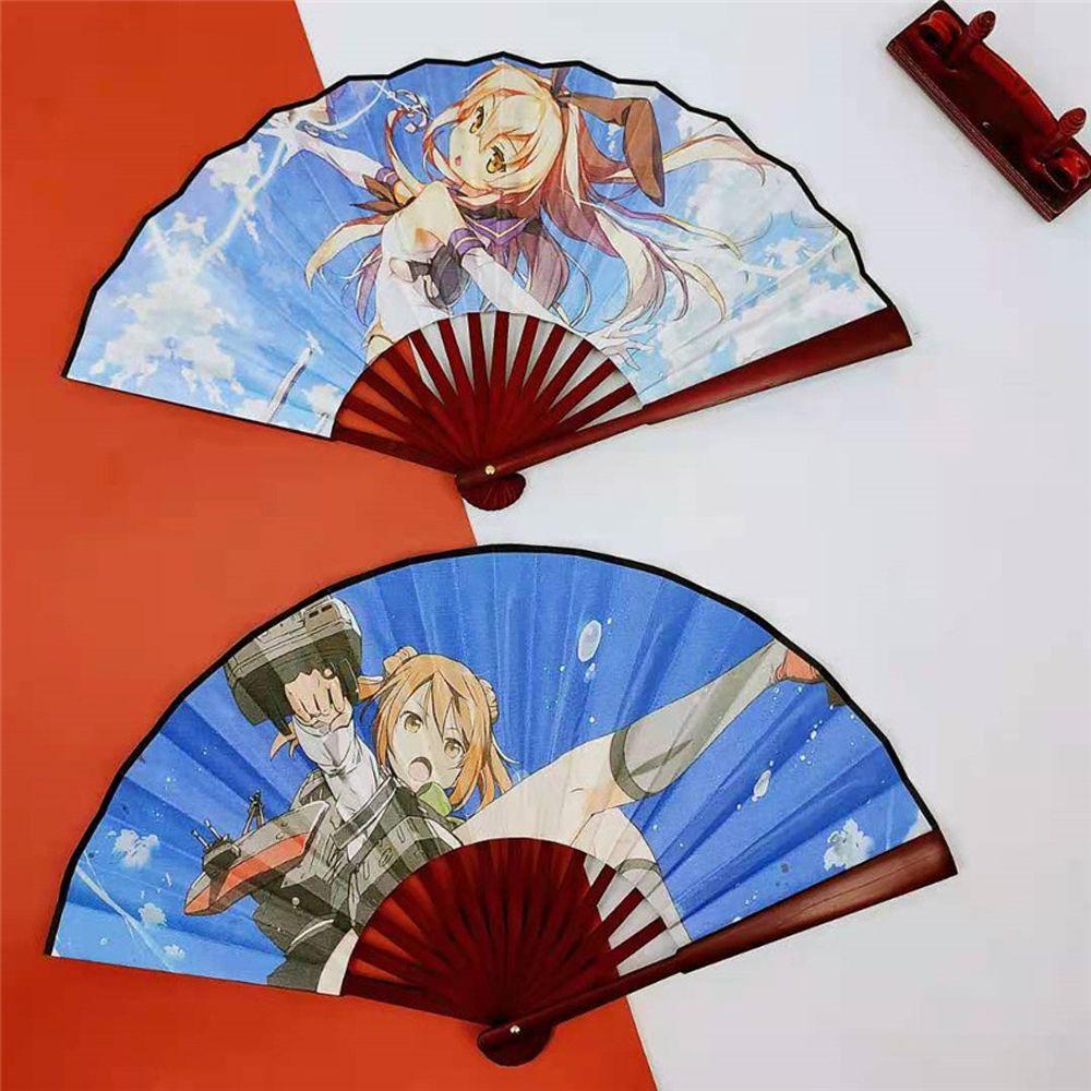 Quạt Gấp Cầm Tay Nhiều Họa Tiết Phong Cách Anime Sáng Tạo