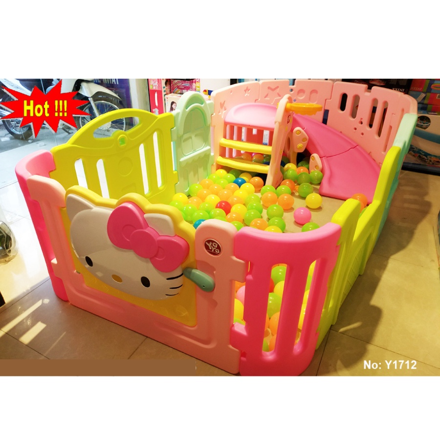 Cầu trượt bể bóng Hàn Quốc Hello Kitty 2 trong 1 BBT GLOBAL Y1712