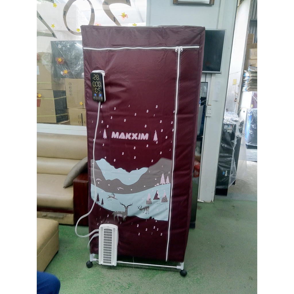 Tủ sấy quần áo ion Makxim USA V3T 1600W - vừa sấy quần áo ngày mưa vừa sưởi ấm vào mùa đông