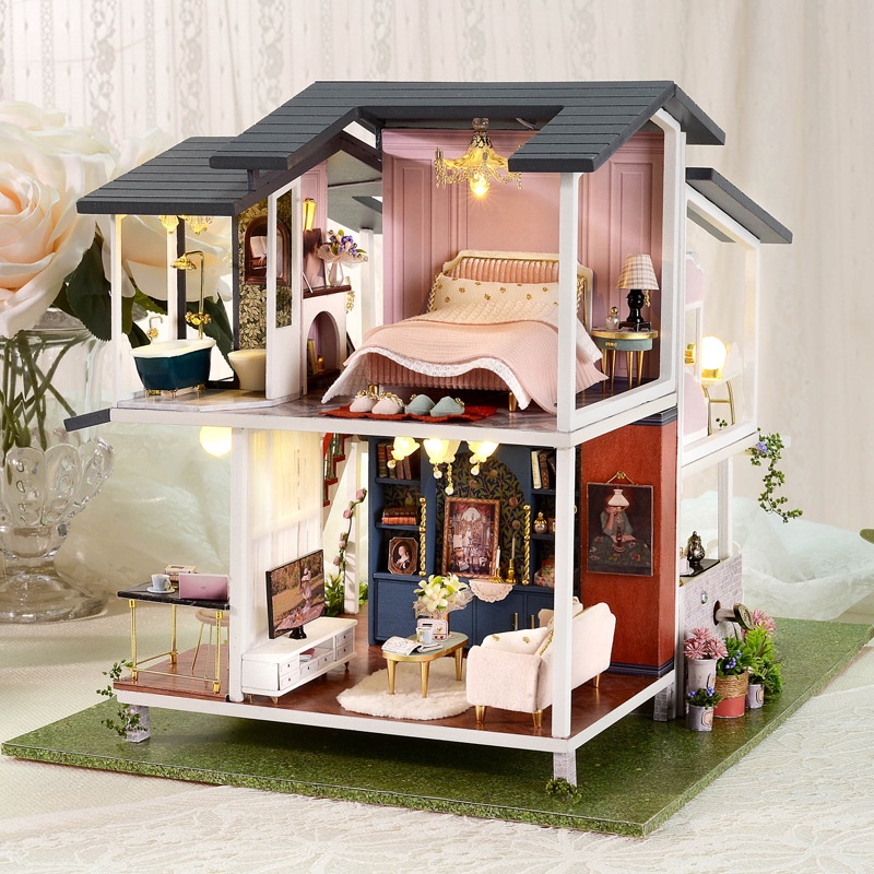 Mô hình nhà búp bê DIY Doll House Miniature_ Monet Garden _Tặng TẤM CHE BỤI + KEO