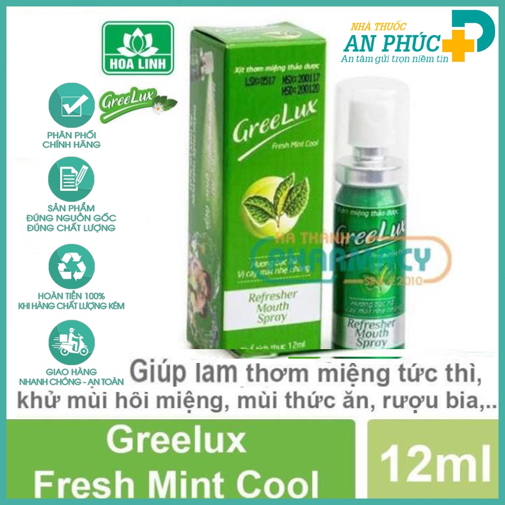 Greelux - Xịt thơm miệng thảo dược ( Lọ 12 ml)