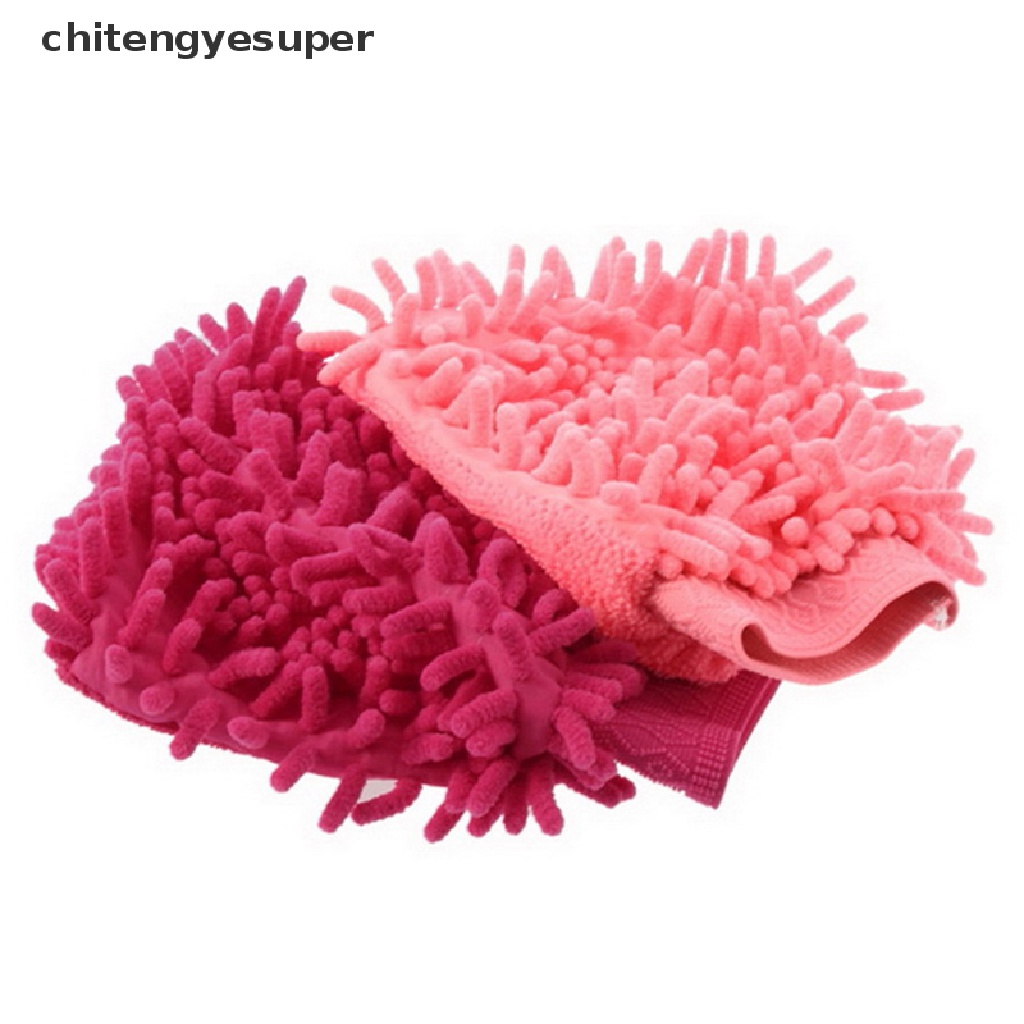 Găng Tay Rửa Xe Sợi Microfiber Chenille Mềm Mại Siêu Mịn 2 Trong 1 Chăm Sóc Ô Tô Không Trầy Xước CGS