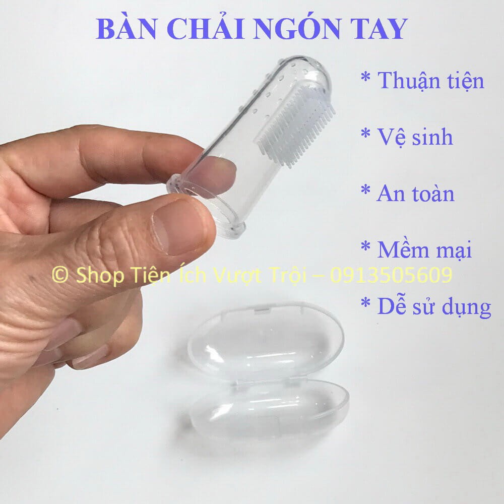 Bàn chải ngón tay vệ sinh, làm sạch răng miệng trẻ em, bà bầu, mẹ sau sinh, người răng nhạy cảm-Shop Tiện Ích Vượt Trội