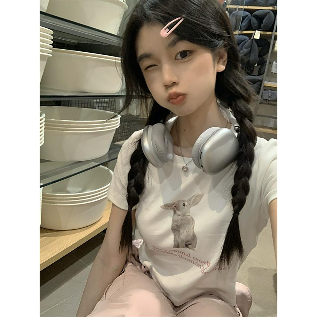 Áo Thun Nữ Tay Ngắn In Hình Thỏ 62871