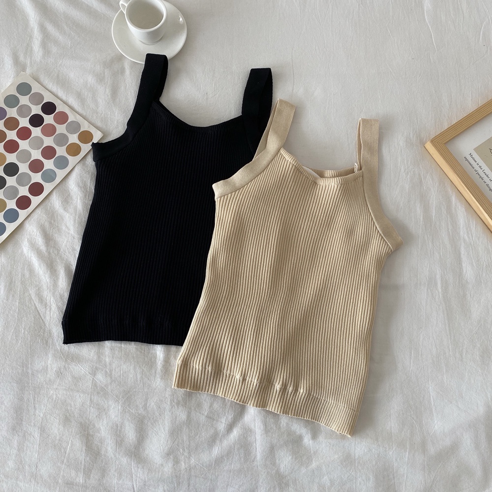 Áo hai dây nữ màu trơn thời trang Hàn Quốc