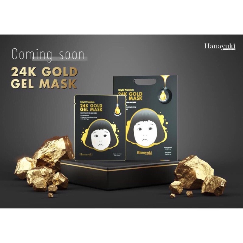 Hanayuki - Mặt nạ gel vàng 24k gold đen - 1 MIẾNG