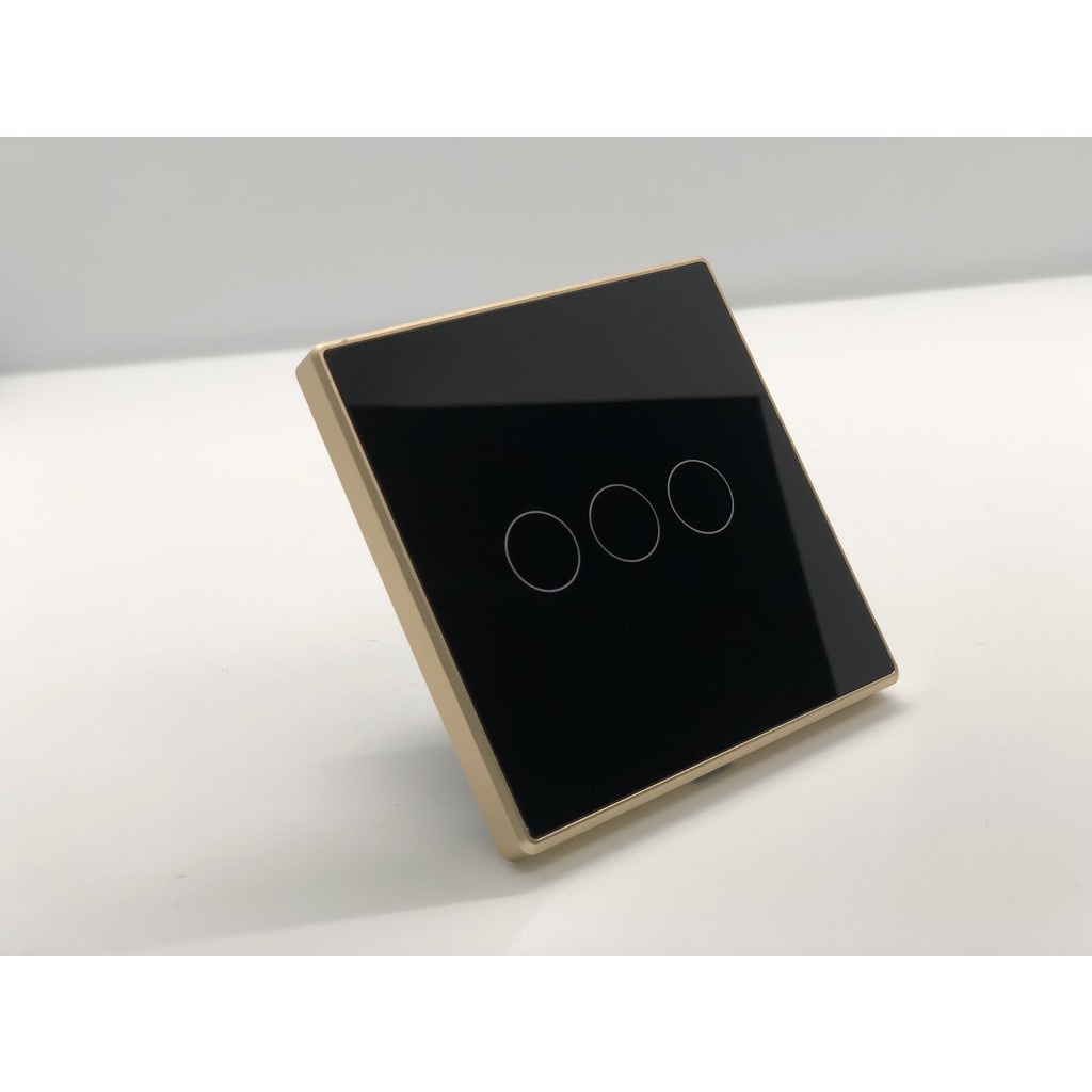 Công Tắc Zigbee Tuya SmartLife, Công Tắc Thông Minh Tuya Zigbee Viền Vàng Nút Bấm Lõm Hình Vuông