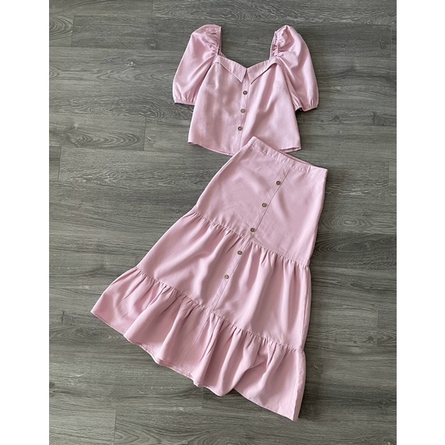 ( HÀNG THIẾT KẾ CAO CẤP )SET CHÂN VÁY KÈM ÁO KAKI LỤA 3Màu