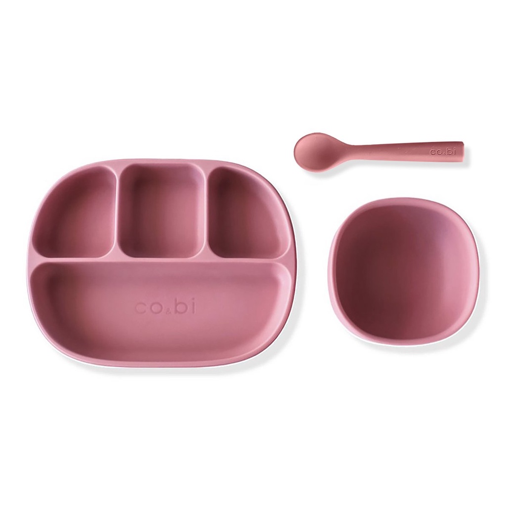 COMBO KHAY, BÁT, THÌA CHO BÉ CO&amp;BI - 100% SILICONE CAO CẤP