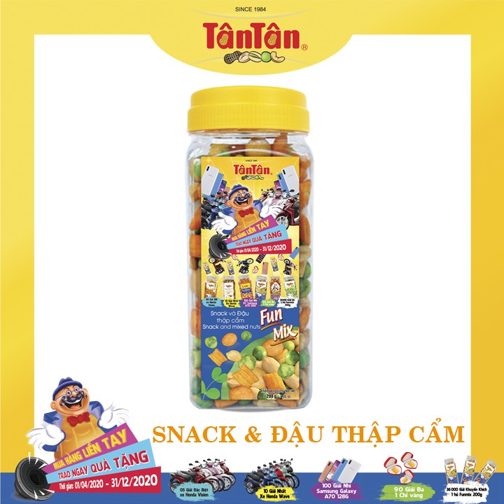 Combo 3 hủ đậu phộng Tân Tân: ĐP da cá, Snack và Đậu Thập Cẩm, ĐP vị rau cải