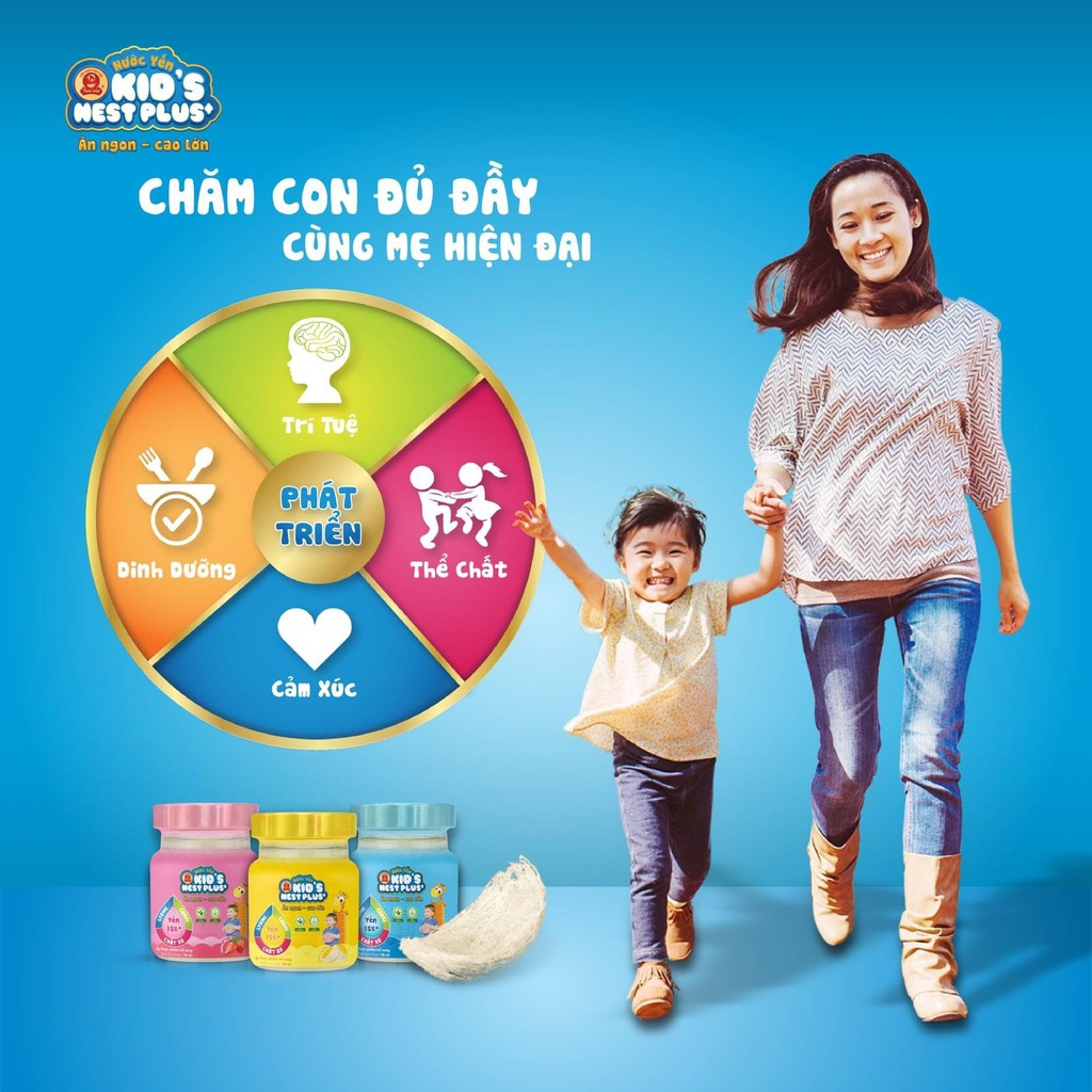 Combo Nước Yến Trẻ Em Kidsnest Plus+ Hương Dâu/ Cam/ Vani (Lốc 6 lọ x 70ml) + Quà tặng