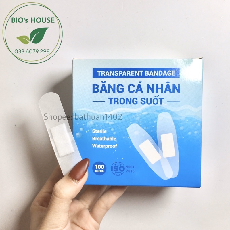 Băng cá nhân trong suốt LIWORLDCO hộp 100 miếng