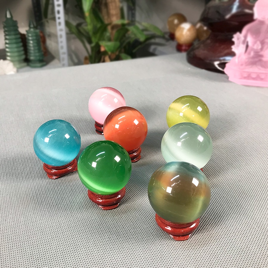 Bi cầu đá mắt mèo size 4cm