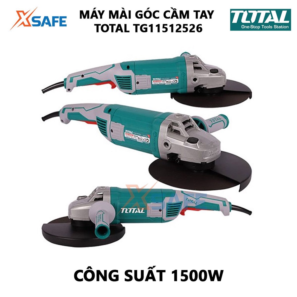 Máy mài góc TOTAL TG11512526 Máy mài cầm tay 1500W Điện áp 220V-240V, nhỏ gọn, đường kính đĩa cắt 125mm[XSAFE]