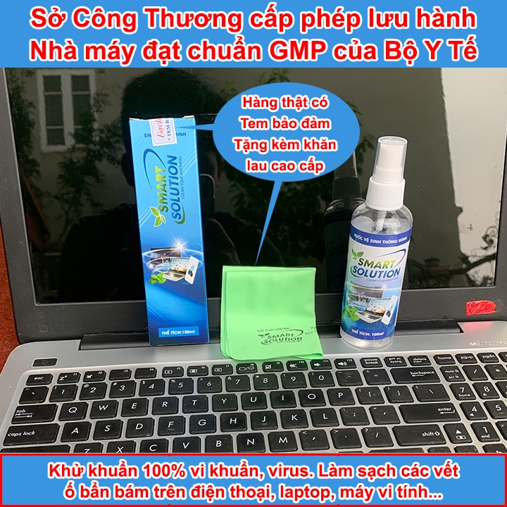 Bình xịt vệ sinh điện thoại, laptop, máy tính TẶNG KHĂN LAU MÀN HÌNH vệ sinh Laptop, khử khuẩn, làm sạch các vết ố bẩn