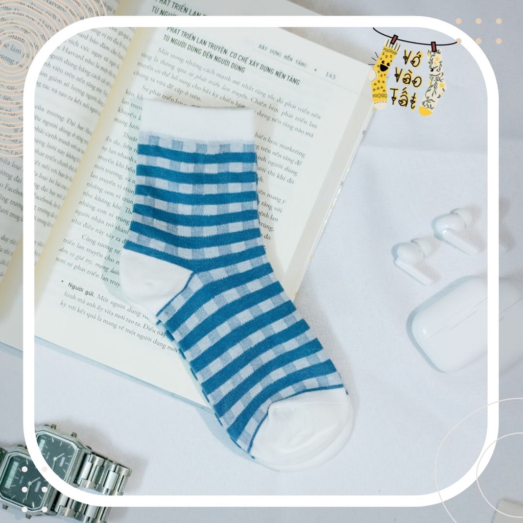 TẤT VỚ NỮ CỔ CAO CÚN XANH DƯƠNG NHẠT